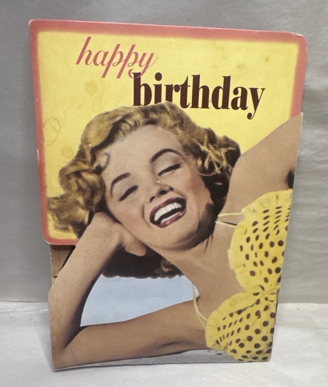 Vintage Marilyn Monroe Fold-Out Birthday Card Polka Dot Bikini Portal