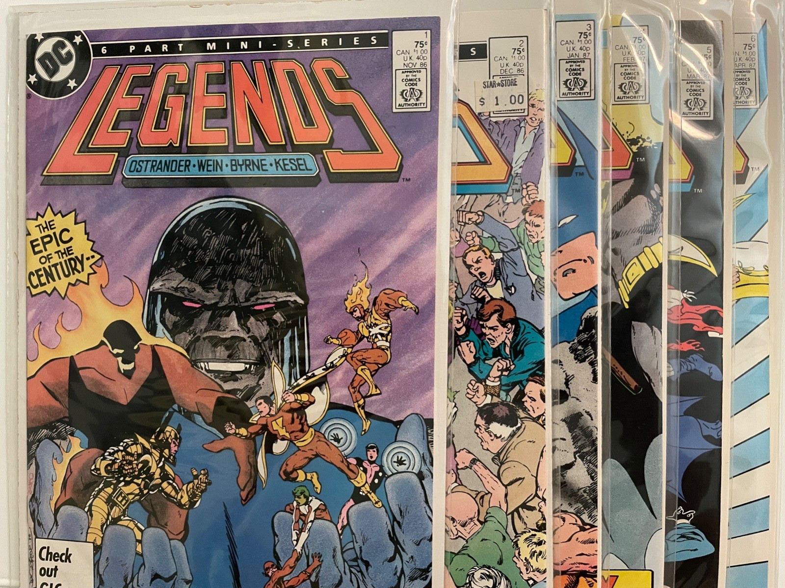 LEGENDS #1-6 (1986) - Complete Mini-Series - Vintage comics - est at least VFN