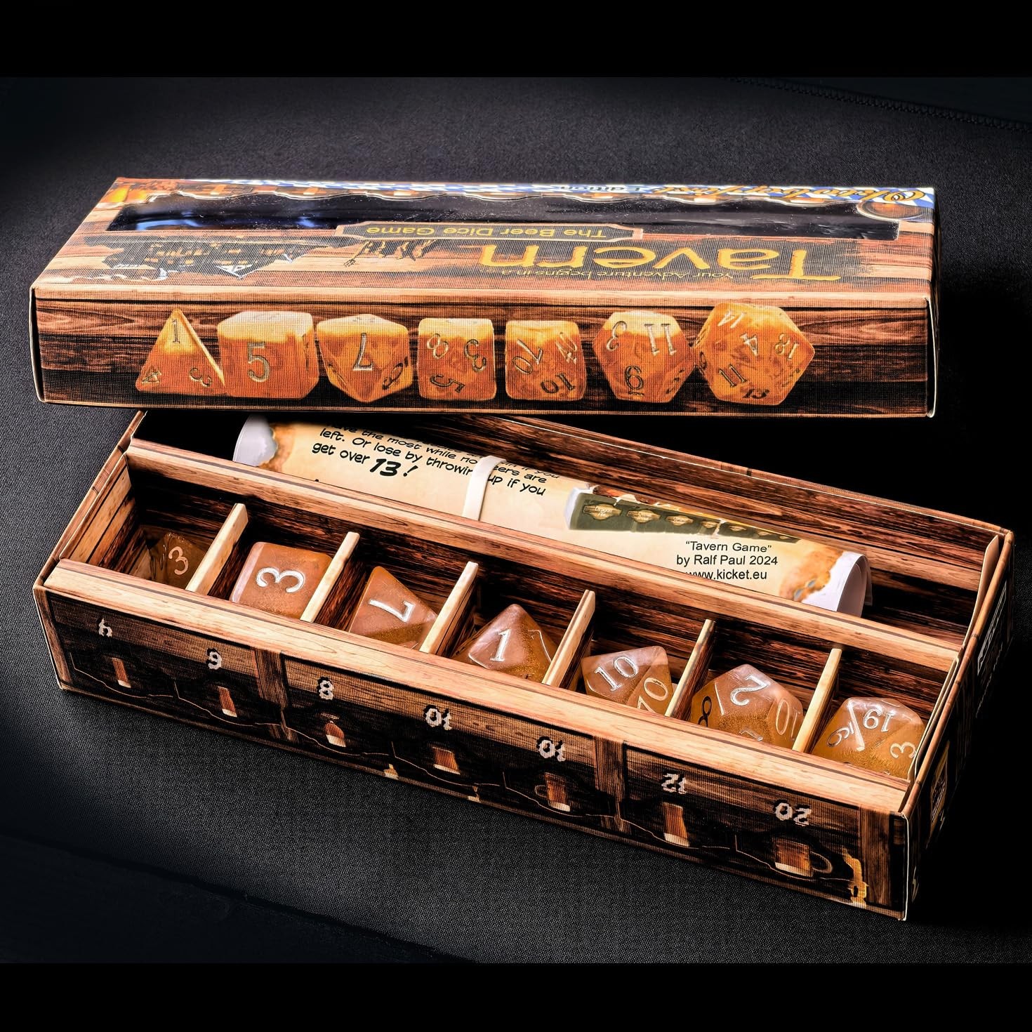 The Tavern Drinking Game Polyhedral Beer Dice Set Oktoberfest 24mm