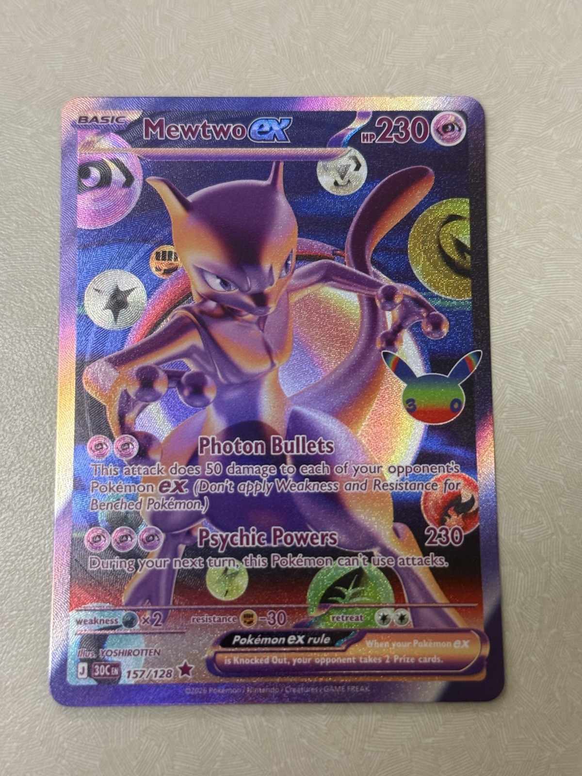 Mewtwo Ex #157 Pokemon 30th Celebration 2026