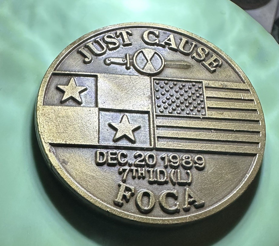 Operation Just Cause  5th BN 21th Infantry 7th Infantry Div.  Challenge Coin 