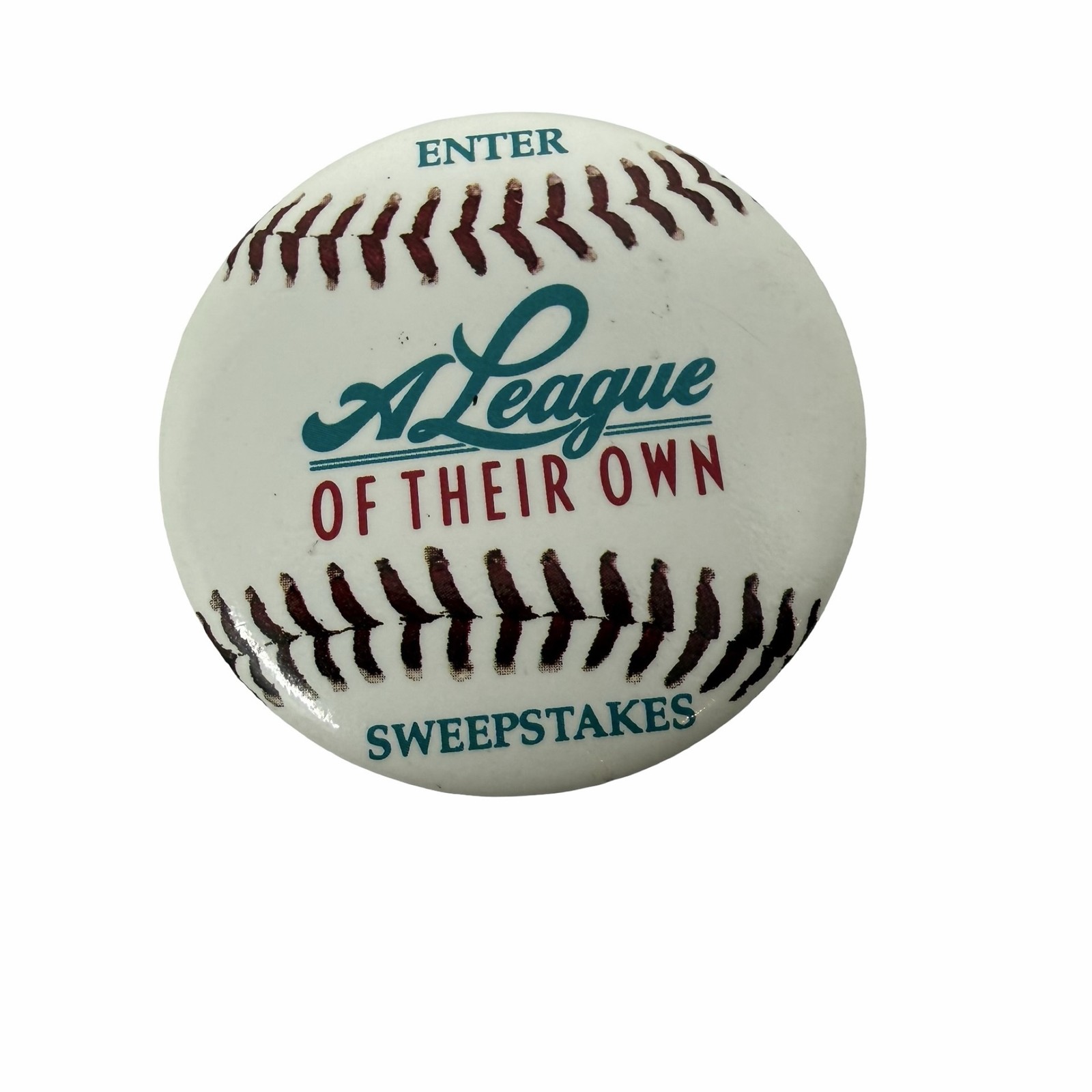 A League of Their Own Sweepstakes Pinback Button Movie Baseball Collectible