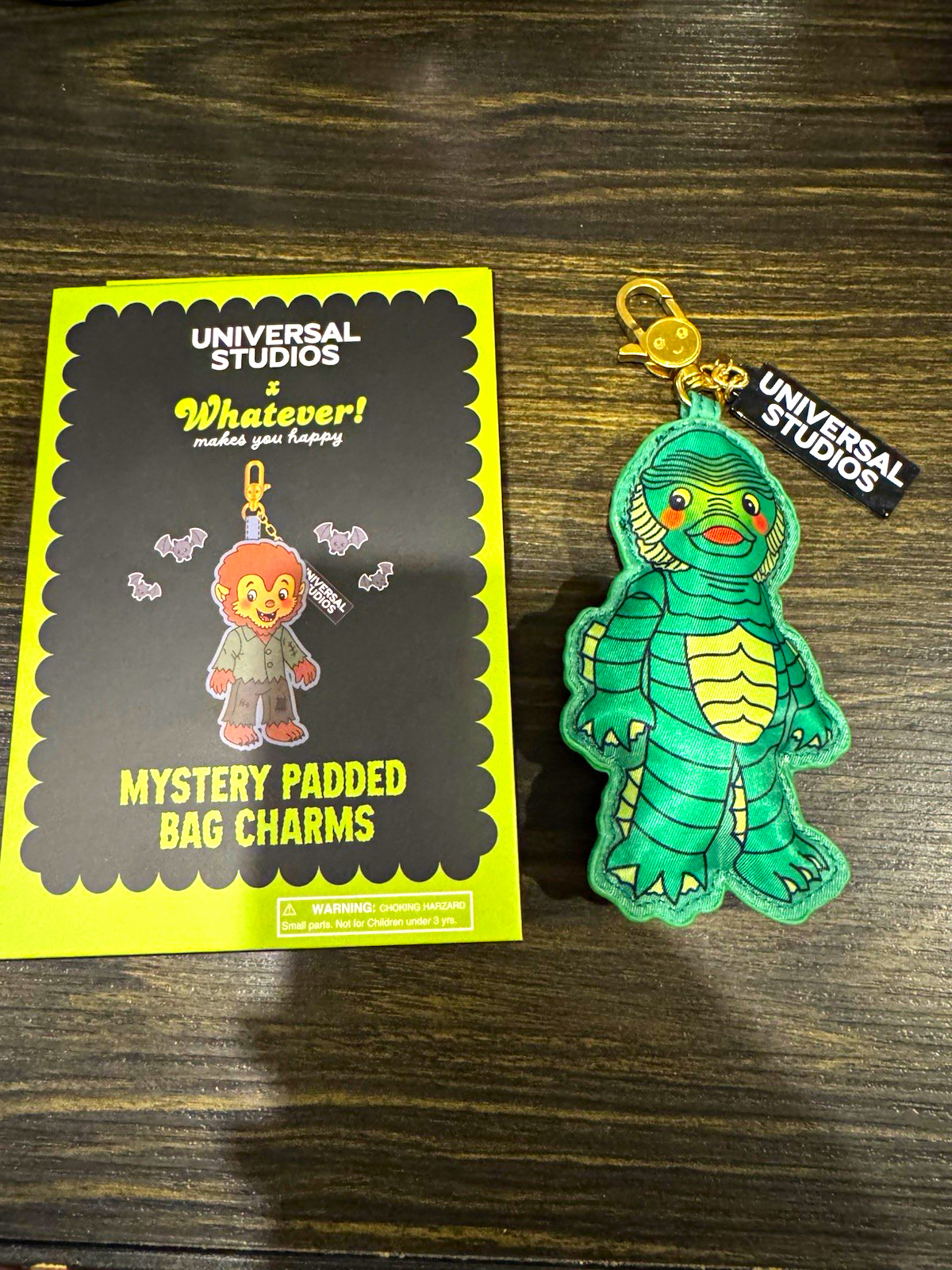 Universal Studios Mystery Padded Creature Bag Charm Carabiner Clip