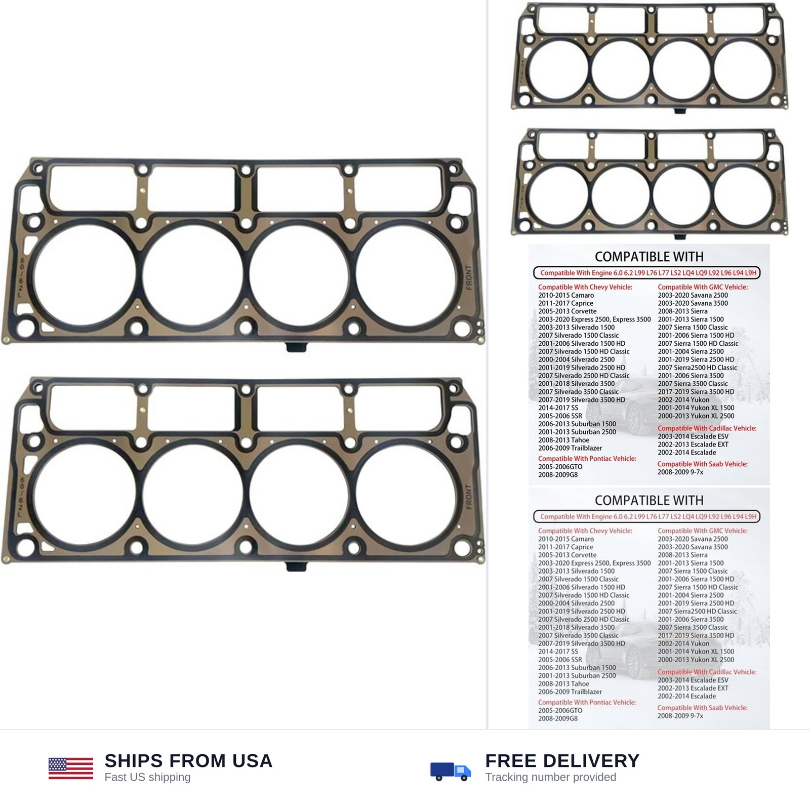 Racing for BTR LS3 Multi-Layer MLS Head Gaskets (Pair) -6.0L/6.2L LS3 LQ4 LQ9...