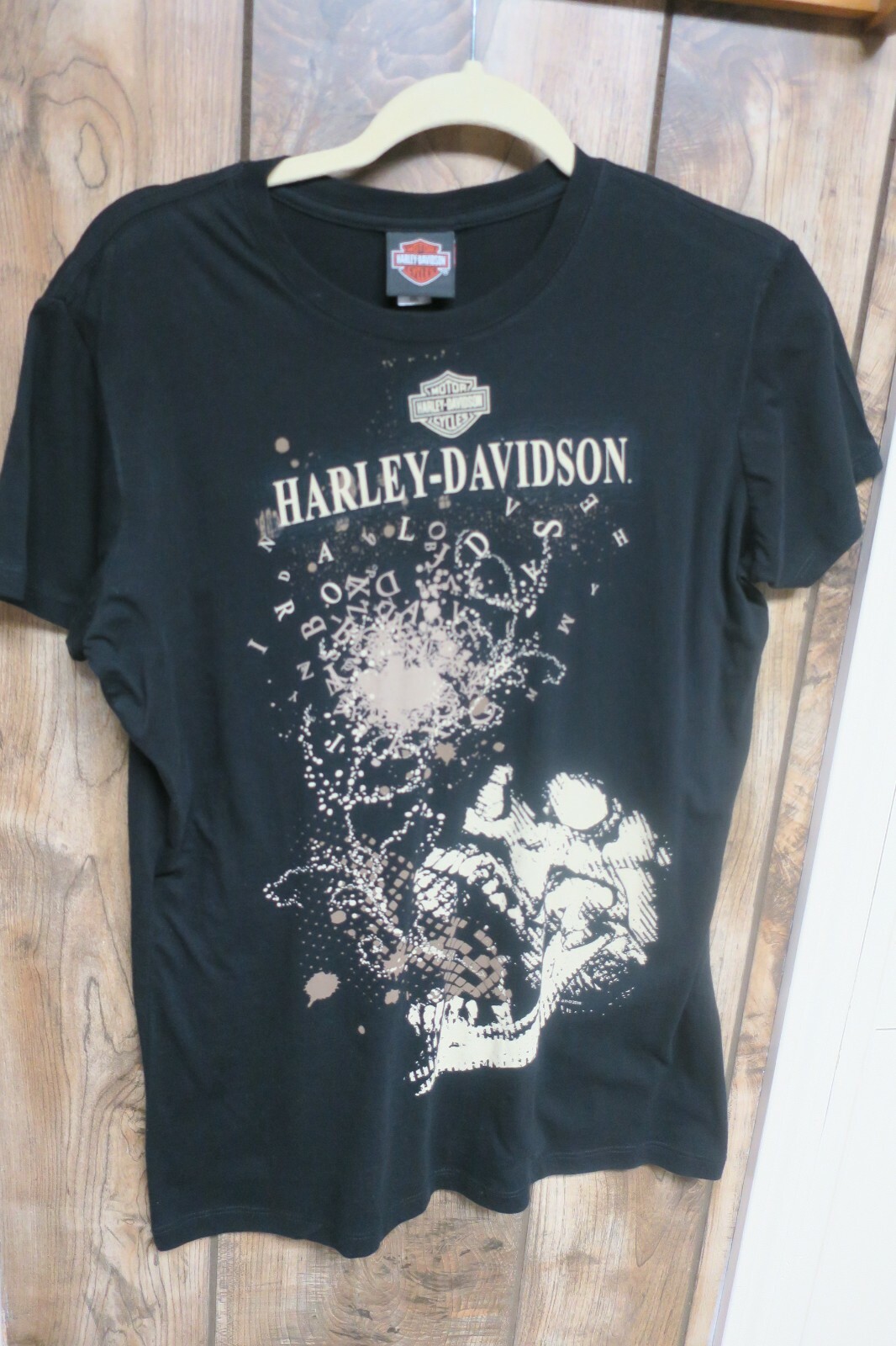 Ladies Fitted  Harley Davidson Motor cycle Tee Shirt  Smokey Mt H Maryville TN