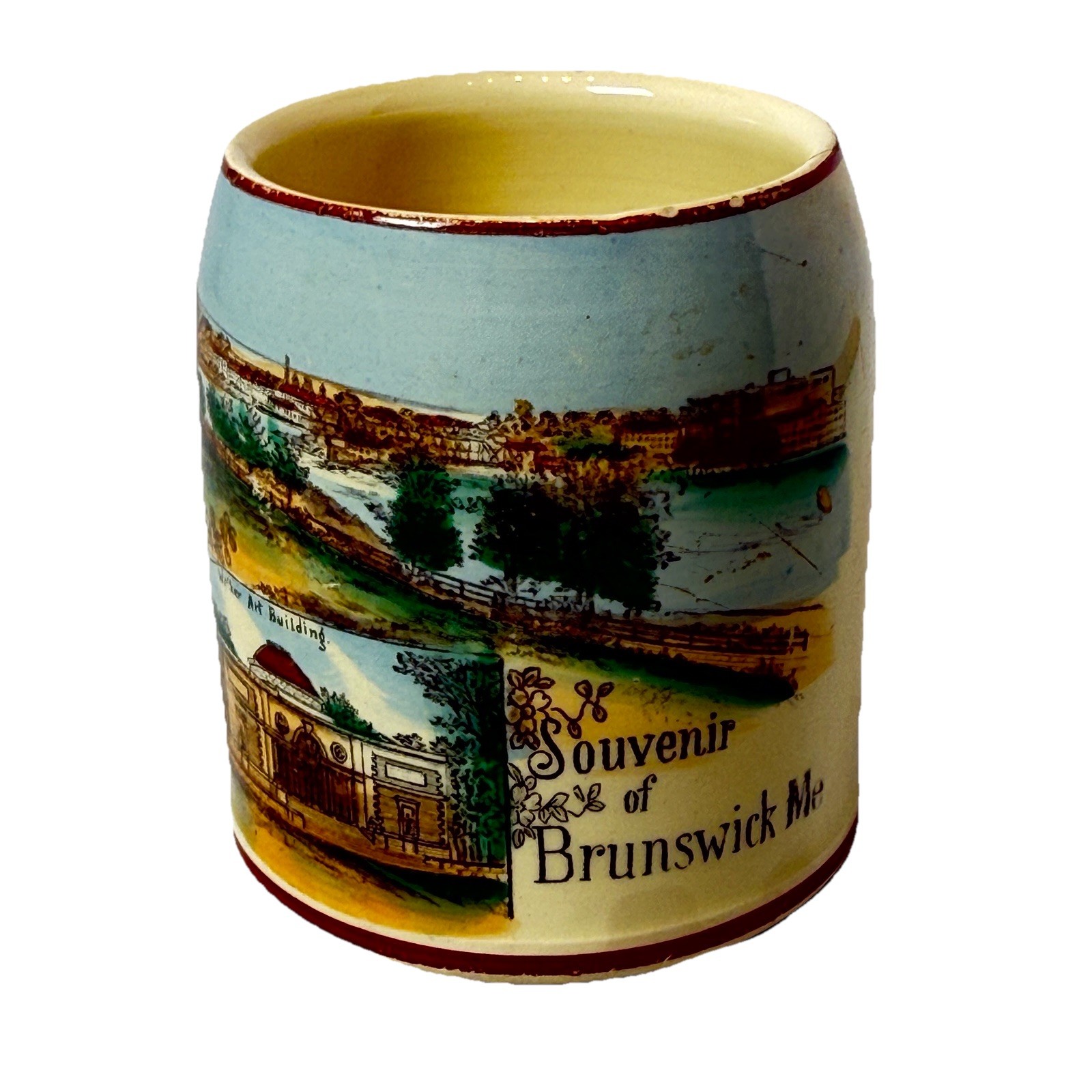BRUNSWICK MAINE ME Antique Souvenir TRINKET PAINTED GERMANY STEIN CUP