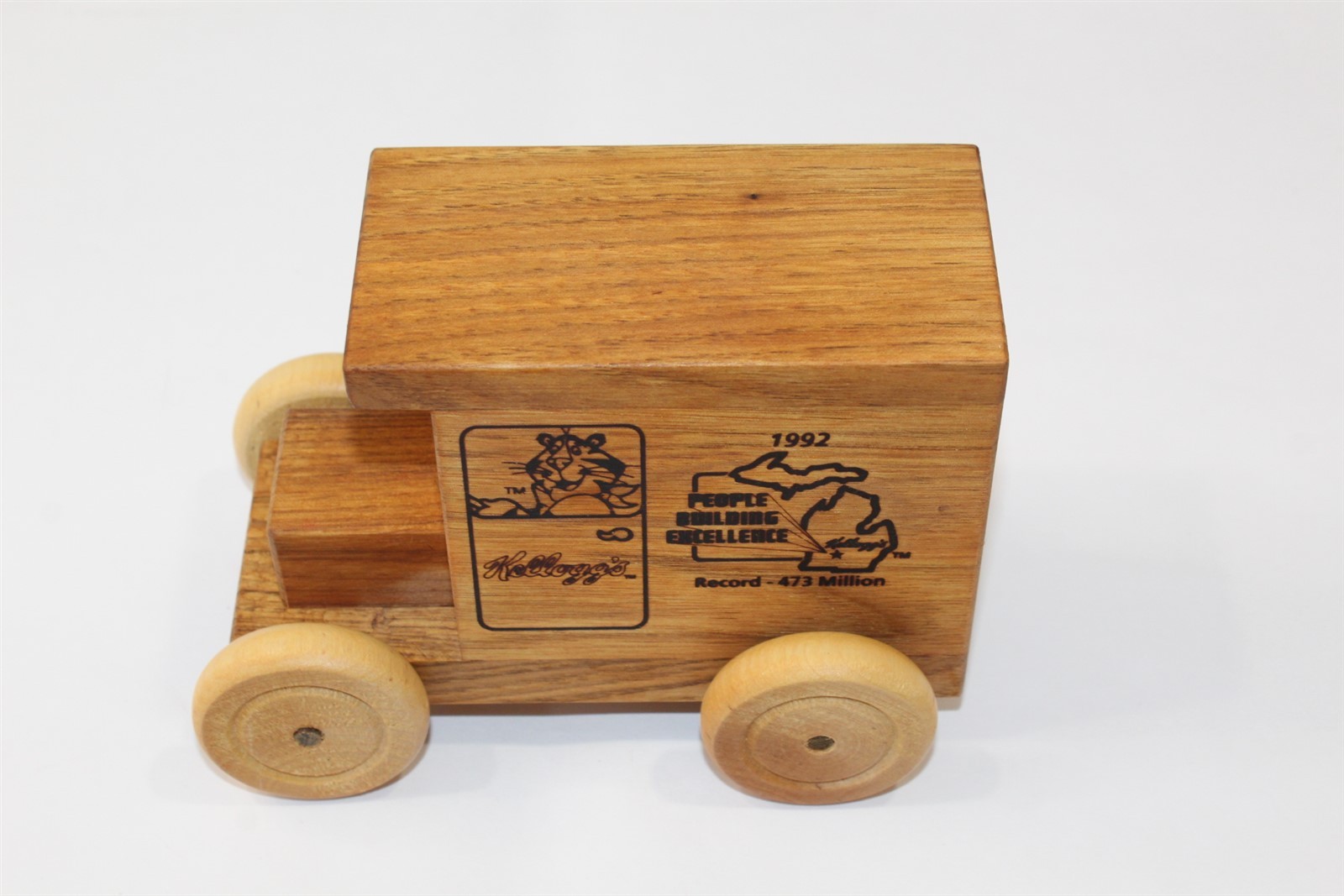 1993 Kellogg's Advertising Solid Wood Toy Delivery Truck