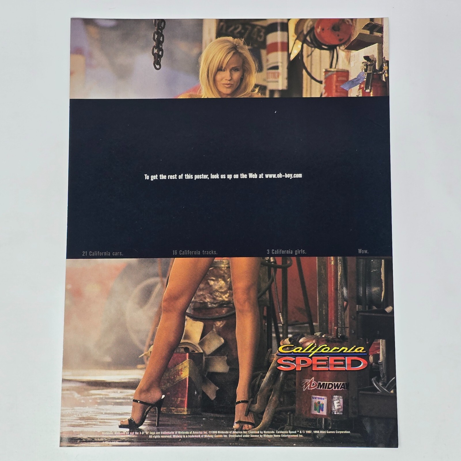 California Speed Nintendo 64 N64 Censored Print Ad/Poster Art