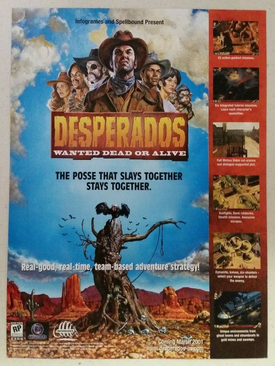2001 DESPERADOS: Wanted Dead... Full Page vintage Video Game PRINT AD PC