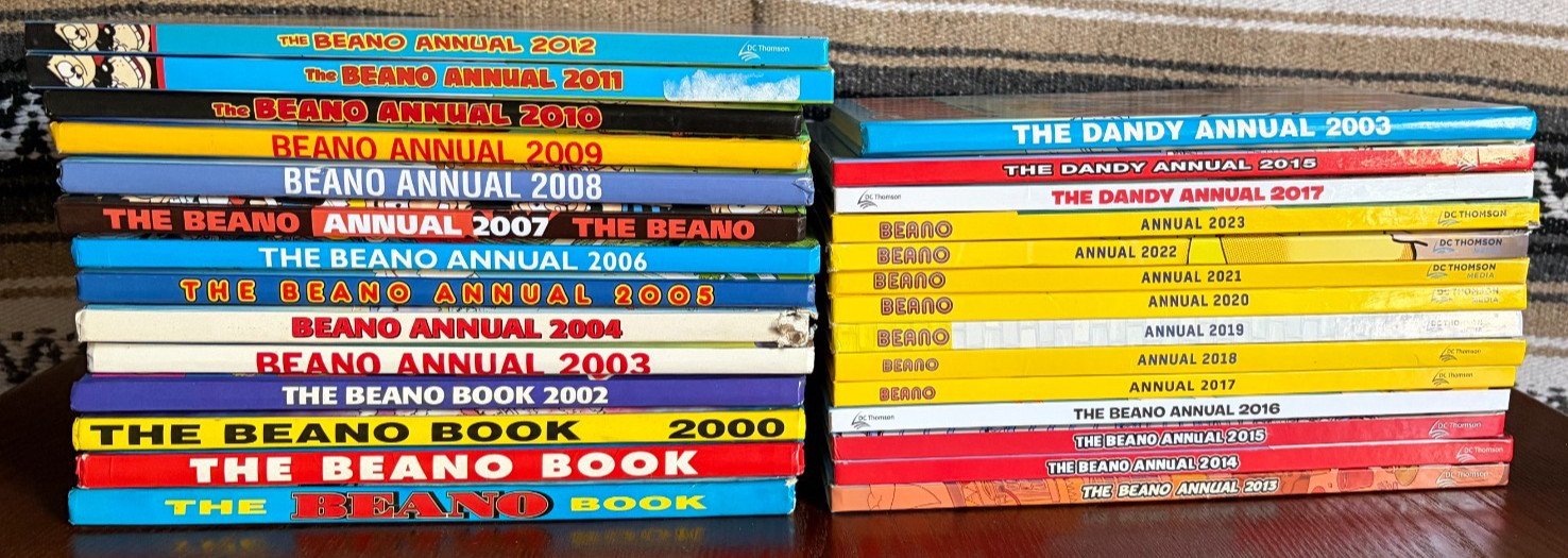 Lot of 28 - BEANO & DANDY Annuals - Dennis the Menace / Gnasher - British Comics