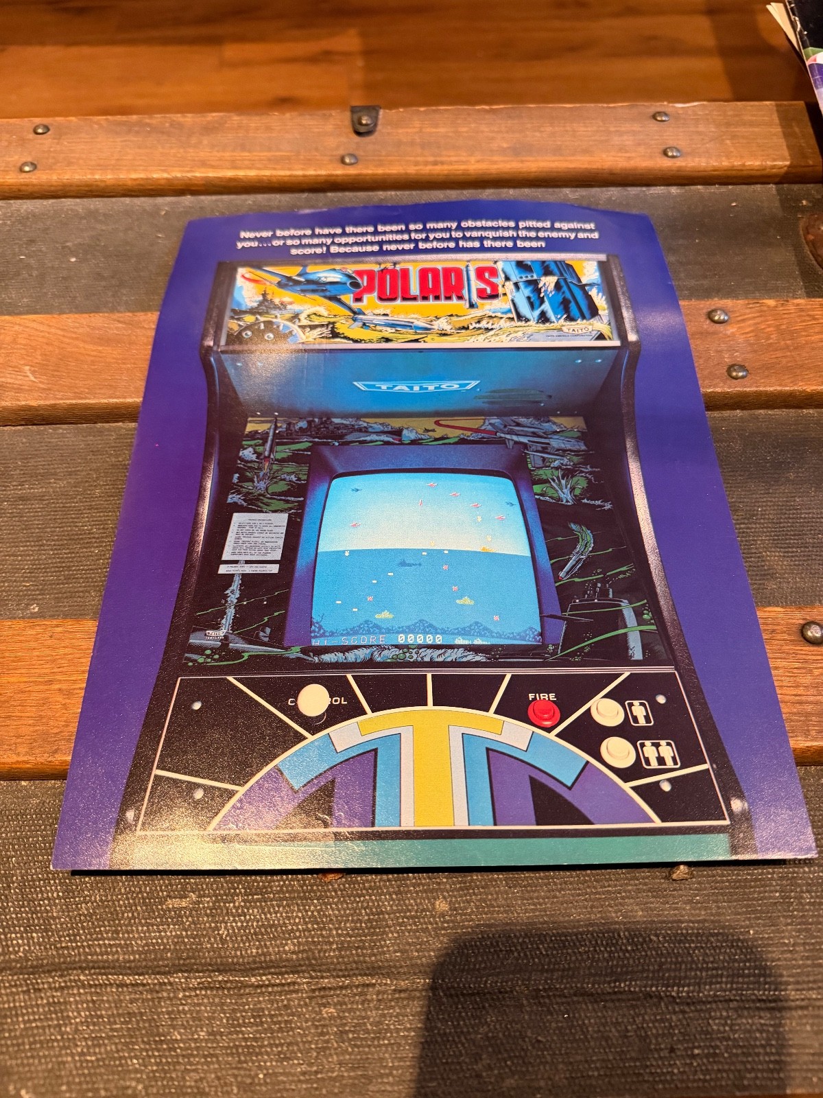 Taito Polaris Game Arcade Flyer Game Room Promo Paper Advertising