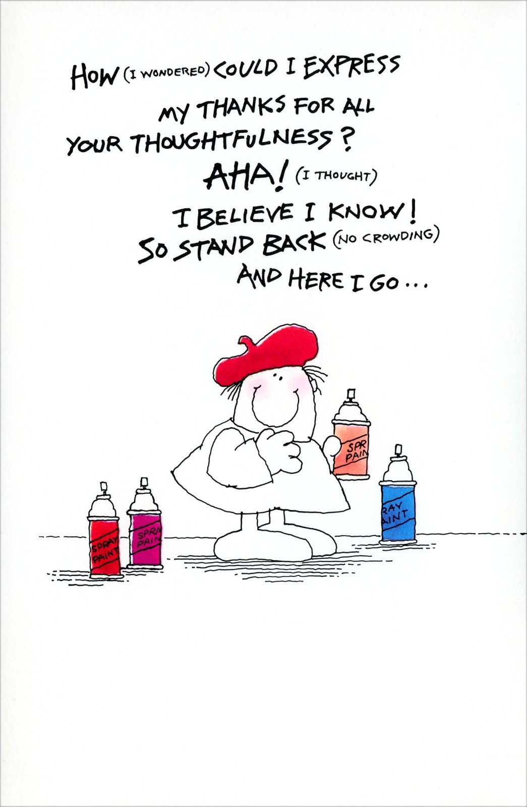 Unused Vintage Funny THANK YOU Card, \