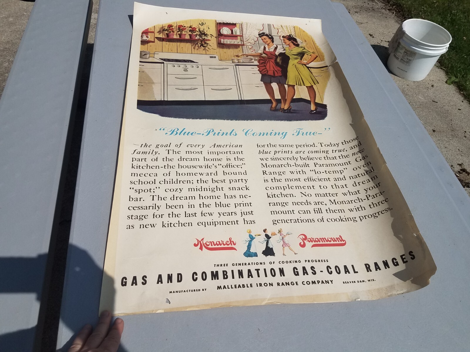 Vtg Monarch Paramount Malleable Iron Range Co Stove Oven Hardware Store Poster