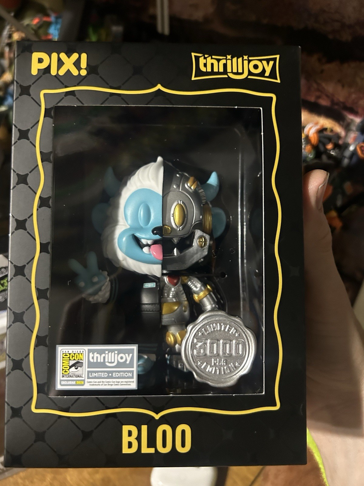 RARE ERROR SDCC 2026 THRILLJOY PIX MASCOT - MECH BLOO Hero LE 3000