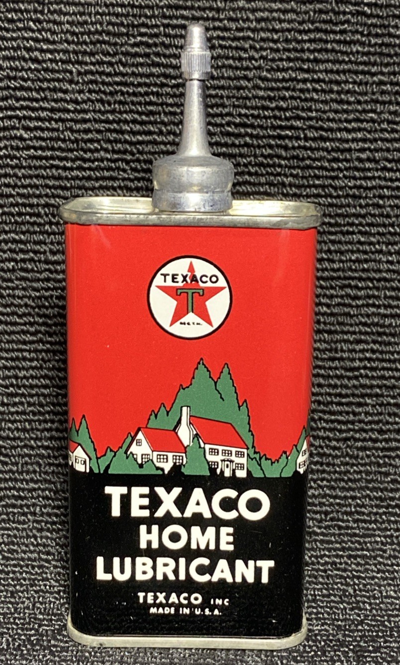 Vintage NOS Texaco Lead Top Home Lubricant Oil Can Handy Oiler 4 Oz unopened.