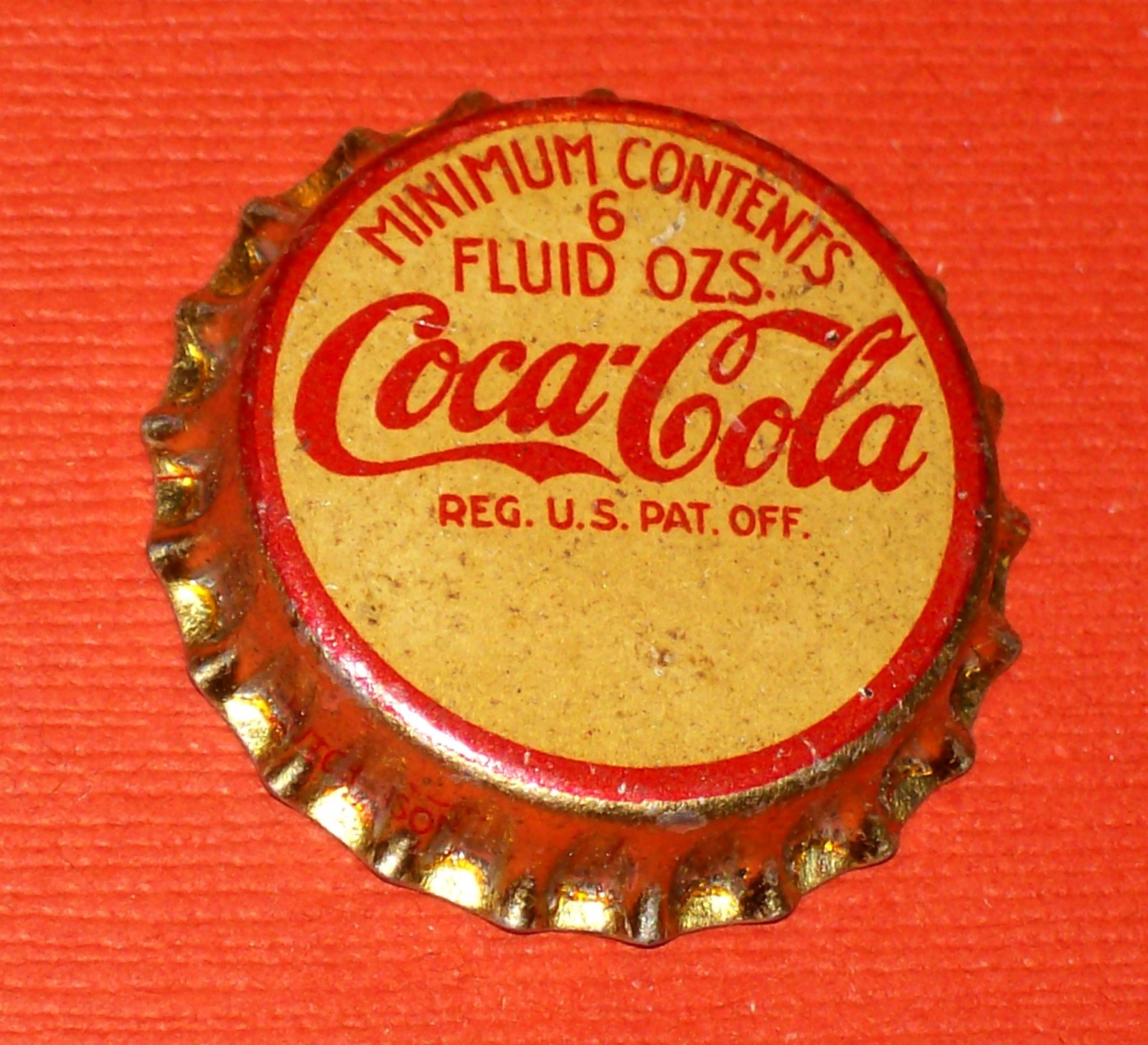 VINTAGE 1927-1934 COCA-COLA COLA Soda Pop NOS Uncrimped Cork Lined Bottle Cap