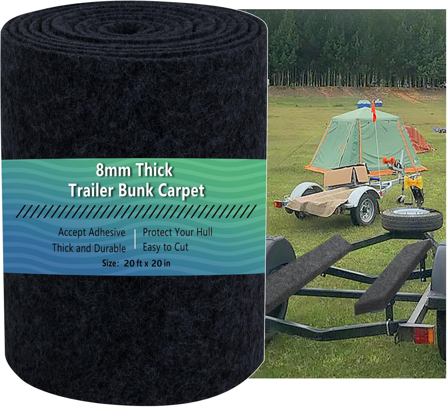 Boat Trailer Bunk Carpet 20Ftx 20In,Bunk Carpet for Boat Trailers,8Mm Thickness