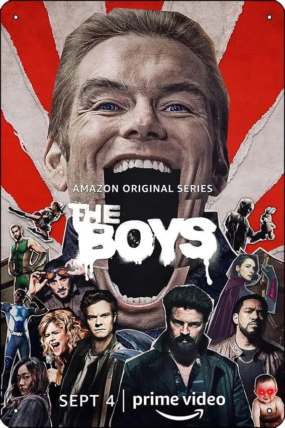The Boys Tv Drama Show Poster Funny Tin Metal Signs Home Décor 8x12 