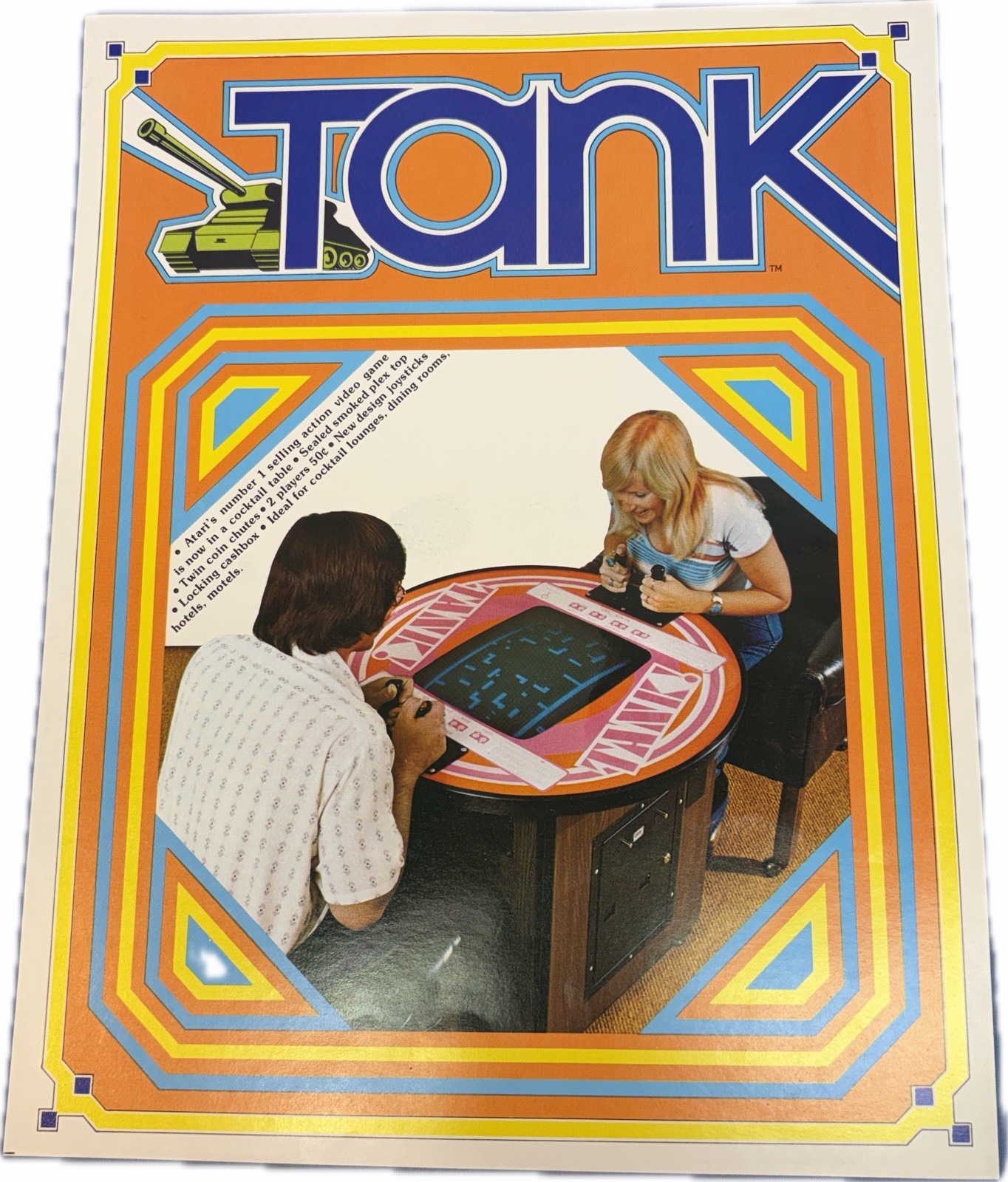 1975 Atari Kee Games TANK Video Arcade Game Advertising Flyer