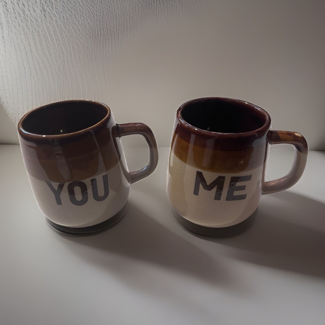 Vintage YOU & ME Coffee Mug Set