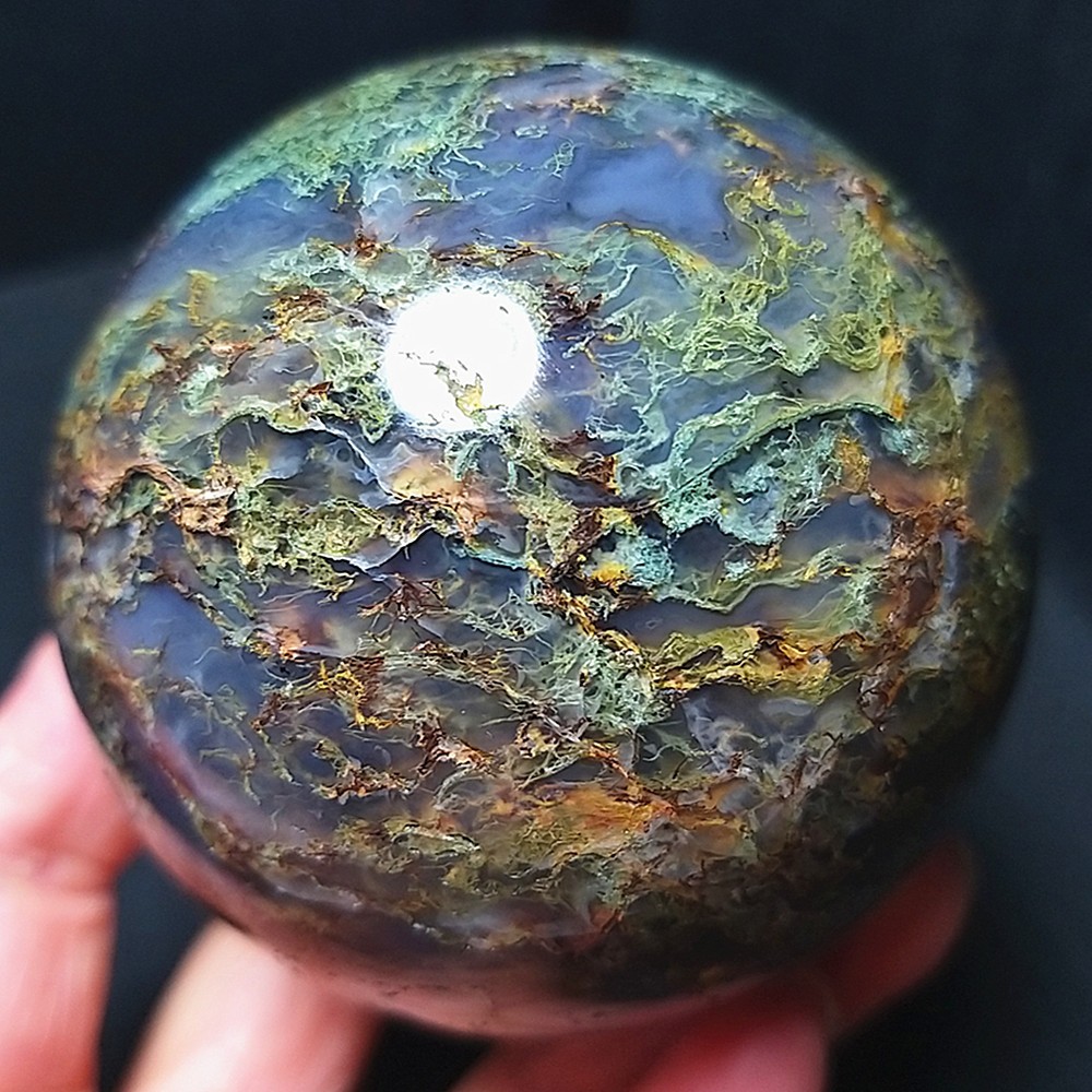 RARE 433.8G Natural Polished Colorful Agate Crystal Ghost Ball Healing A4990