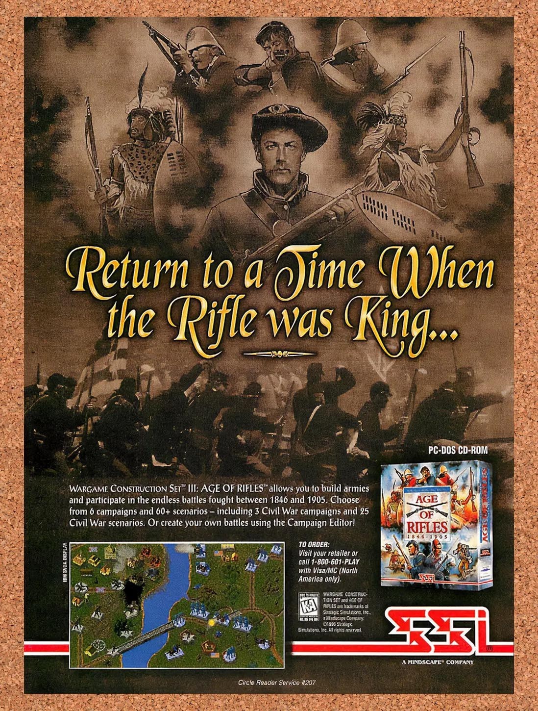 1996 Wargame Construction Set 3 Age Of Rifles PC Original Ad / Promo v1