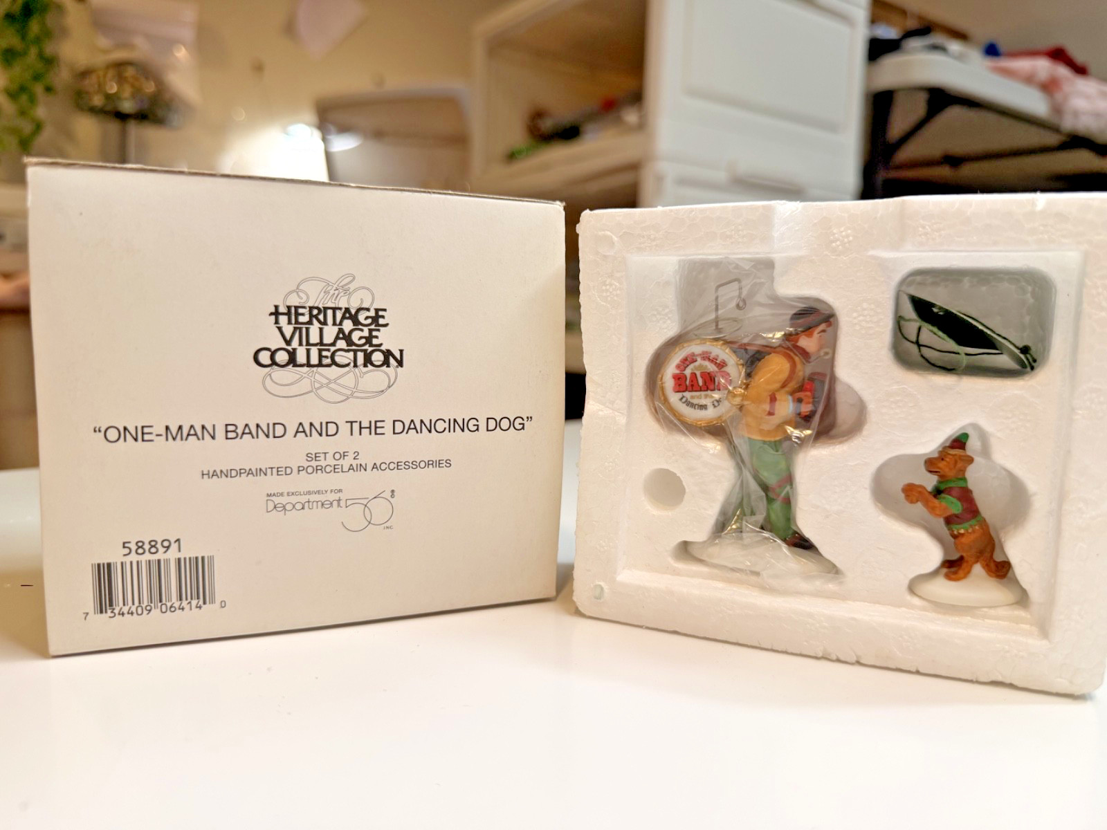 Department 56 Christmas in the City One Man Band & Dancing Dog 1995 Retired