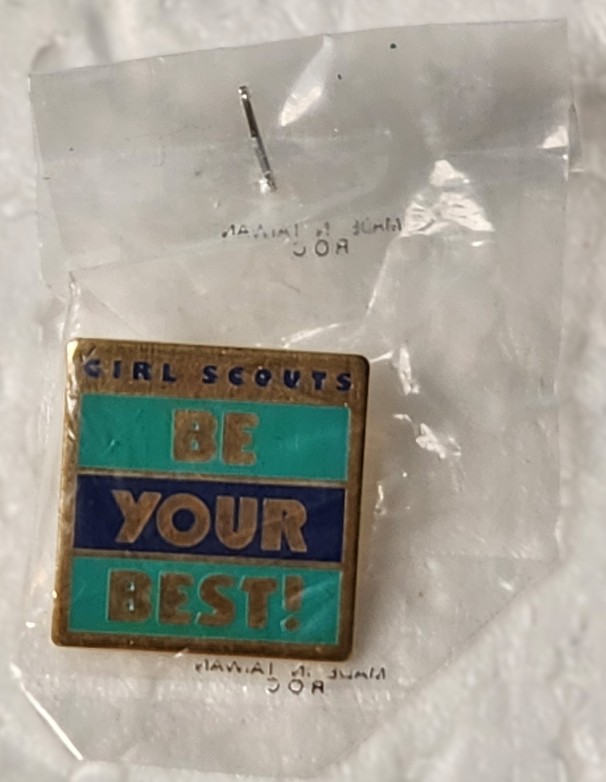 Vintage Girl Scout Be Your Best Pin 1