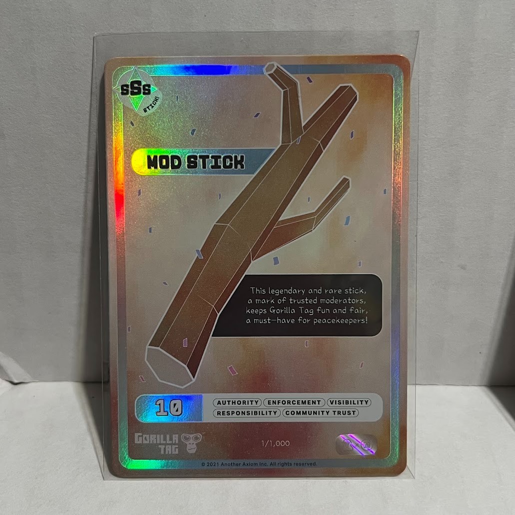 Official Makeship Gorilla Tag Mod Stick LEGENDARY Trading Card 1/1000 ULTRA RARE