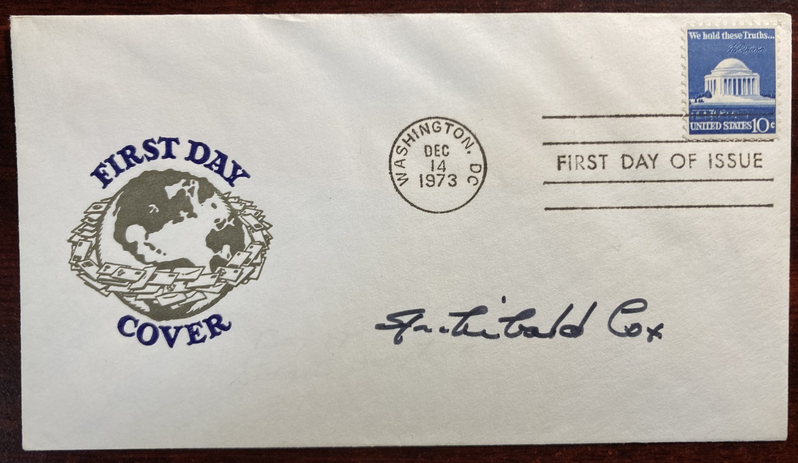 ARCHIBALD COX - *Signed* - FDC - Watergate scandal - Special Prosecutor