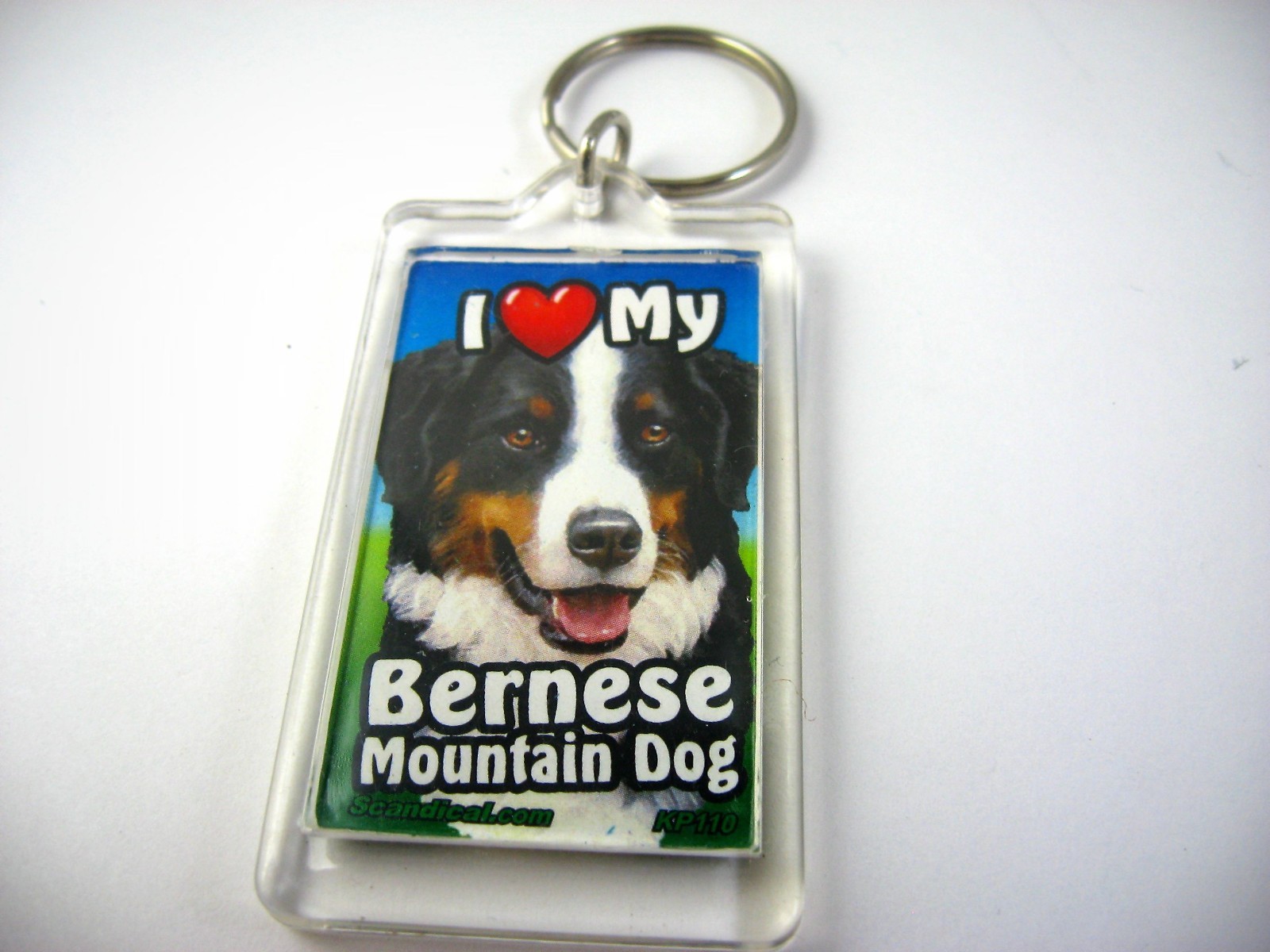Bernese Mountain Dog Keychain I Love My Berner Pet Key Ring Acrylic Scandical