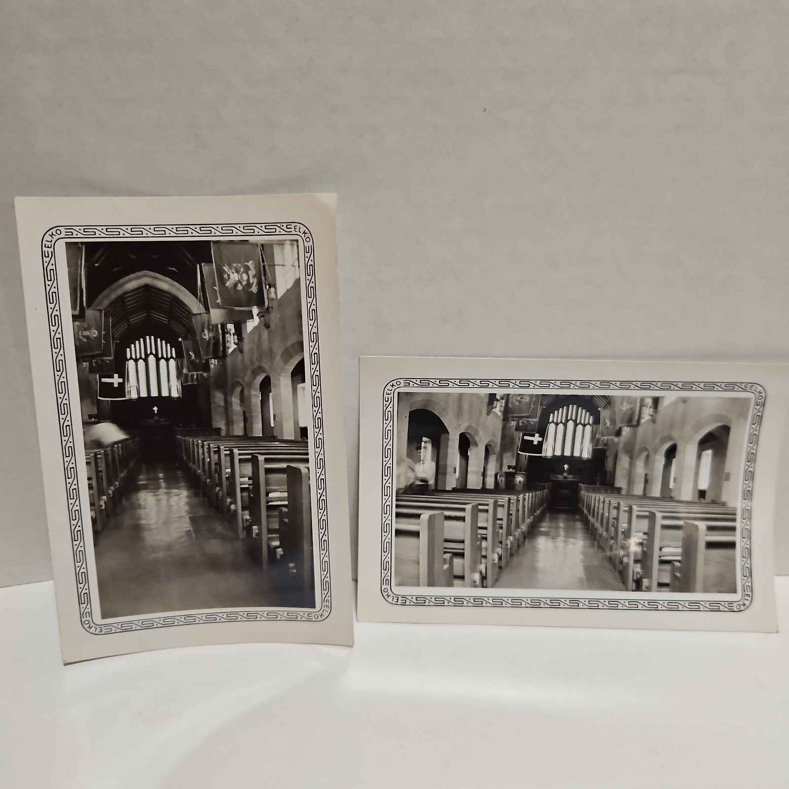 Vintage WW2 photo Fort Sill Chapel Building Elko 5x3 Lot Of 2
