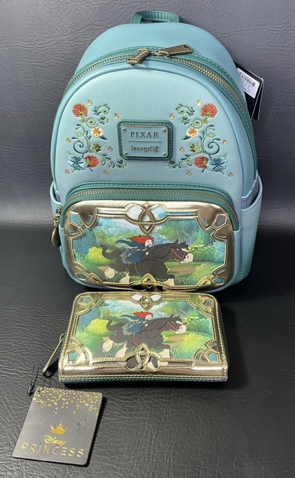 Loungefly Disney Brave Merida Princess Stories Mini Backpack  and Wallet 
