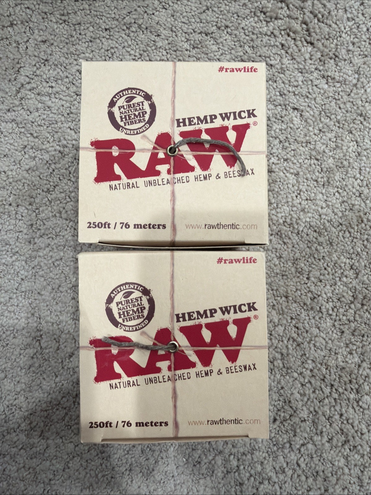 2X RAW HEMP WICK BALL EUROPEAN EDITION 250FT  BOXED - Natural Hemp & Beeswax