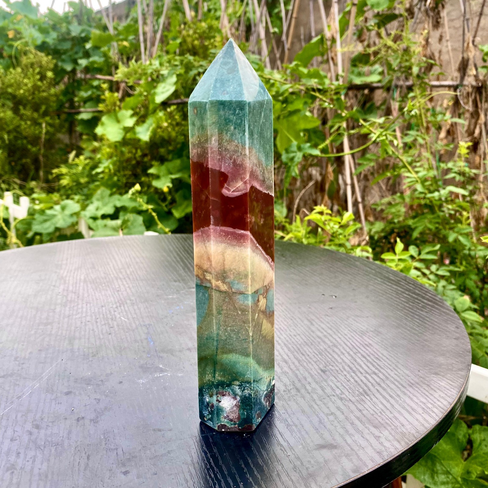 1.5LB  Natural Ocean Jade Crystal Polishing Column