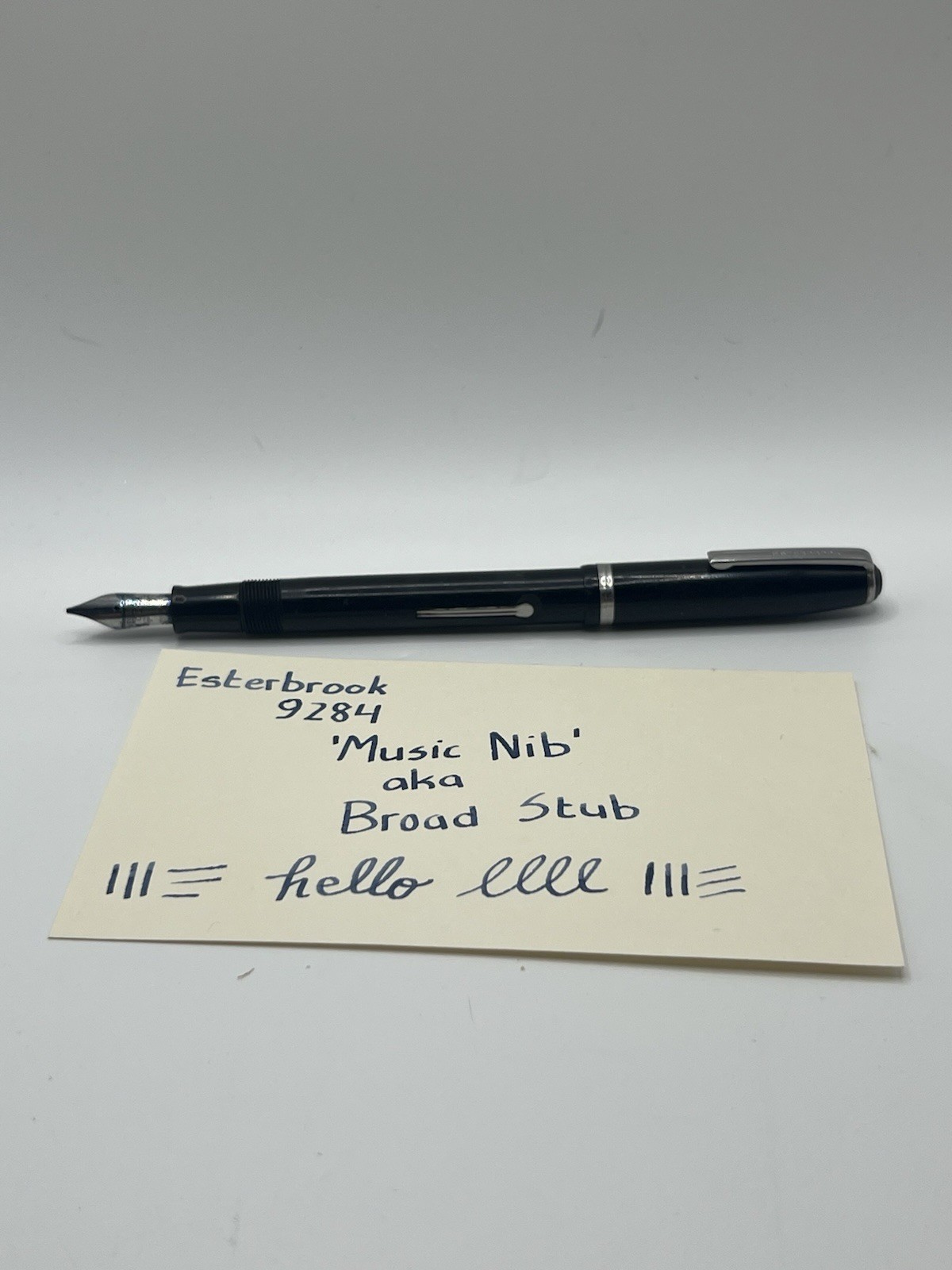 Esterbrook Black Fountain Pen 9284 Music Nib Broad Stub Rare Vintage 