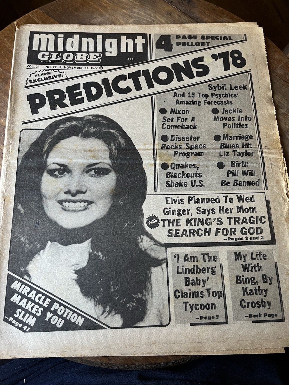 Midnight Globe Tabloid Newspaper Nov 15 1977 