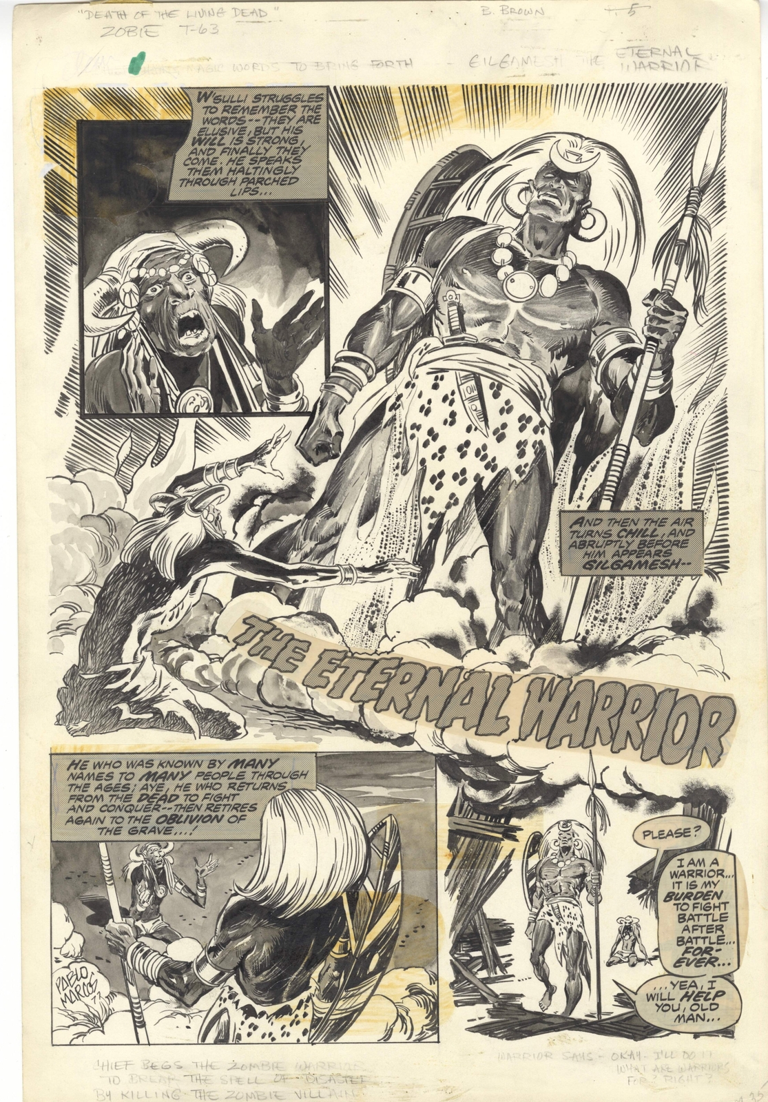 Marvel Preview # 12 pg 35 by Bob Brown Half Splash