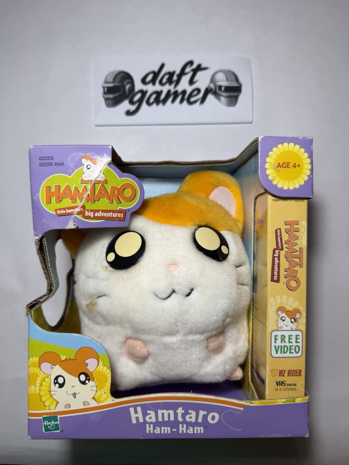 Vintage Hamtaro Ham-Ham Hamster Plush Stuffed Animal Toy Hasbro New in Box VHS