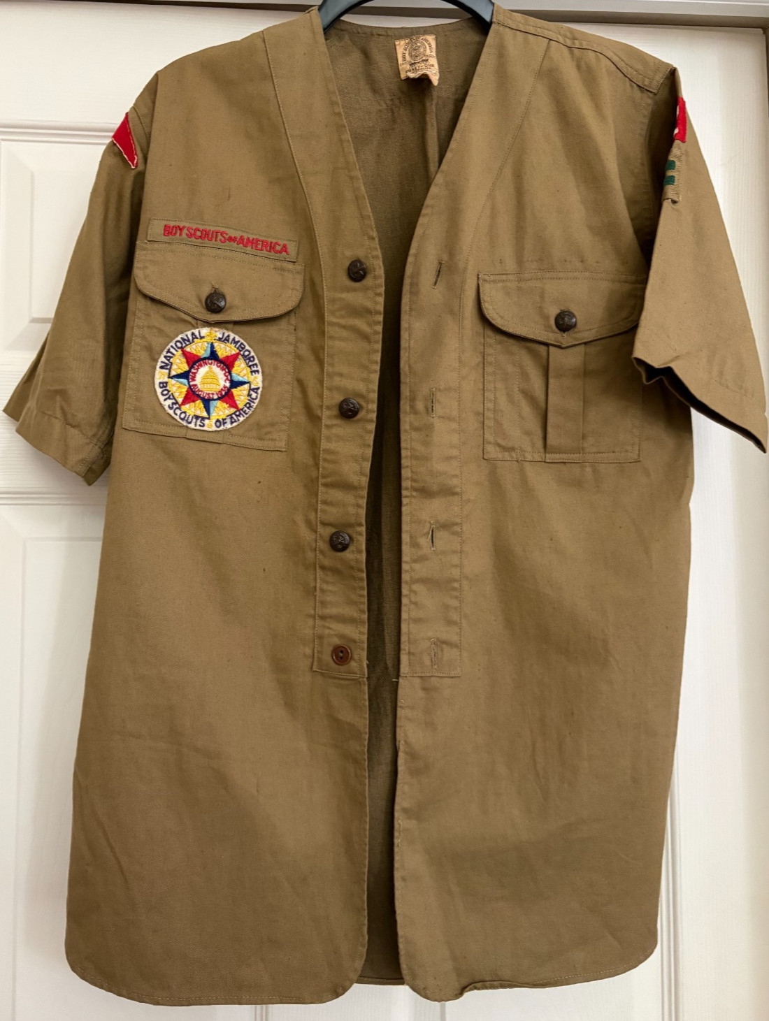 RARE 1935 SCOUT D.C JAMBOREE PATCH & RED ARCH PATCH VINTAGE BSA UNIFORM SHIRT