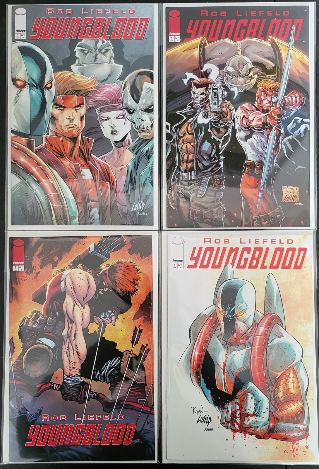 Young Blood (2025) #1, Lot A, 4 Standard Covers, NM/Better, 1st