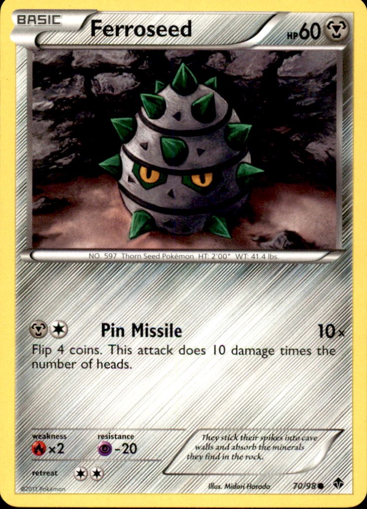 Pokemon Emerging Powers Ferroseed 70/98 COMMON LP