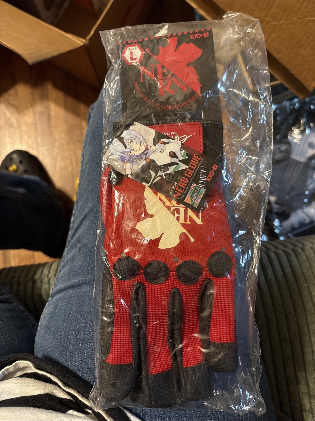 Vintage Rare Unopened Neon Genesis Evangelion Gainax NERV bike gloves