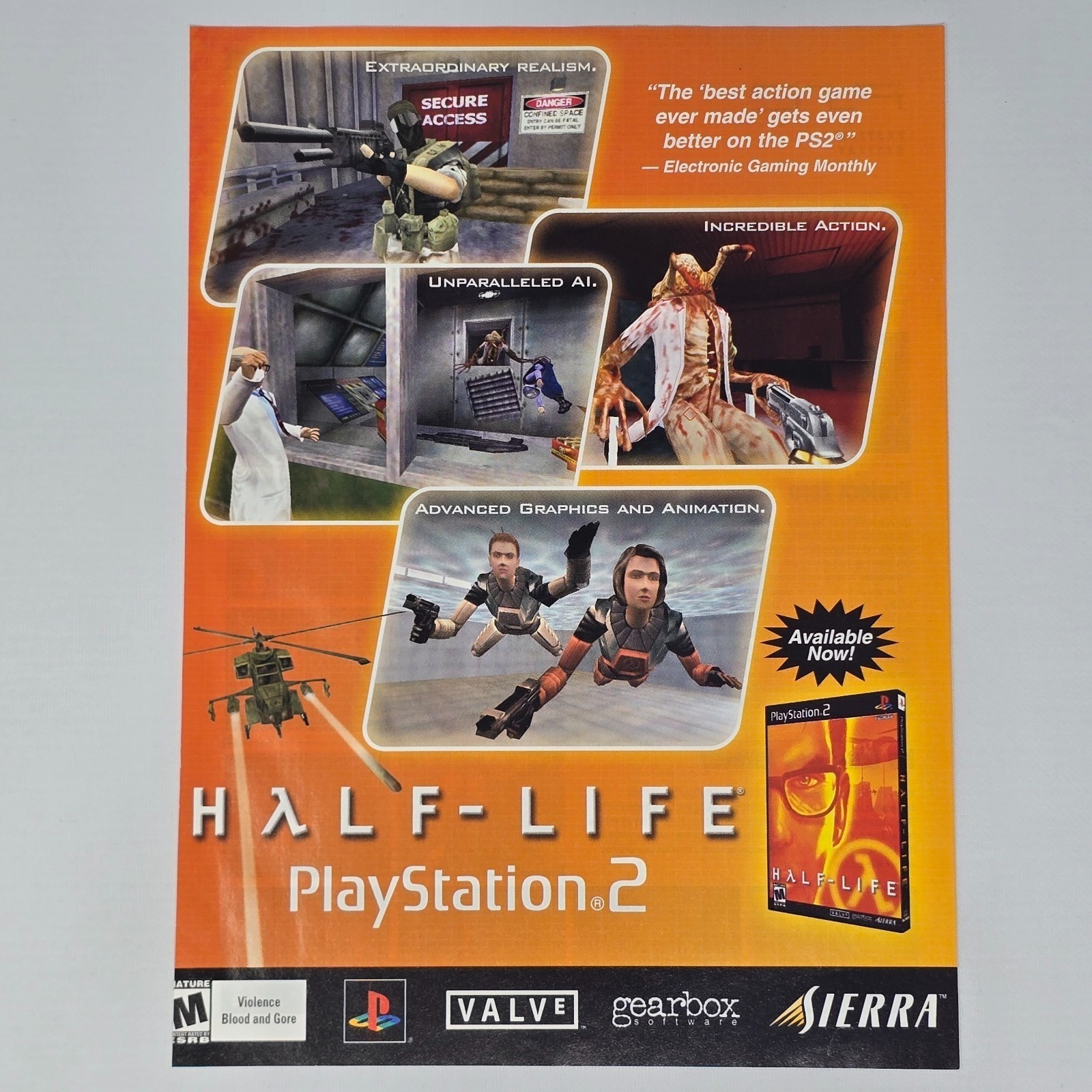 Half-Life PlayStation 2 PS2 Authentic Magazine Ad