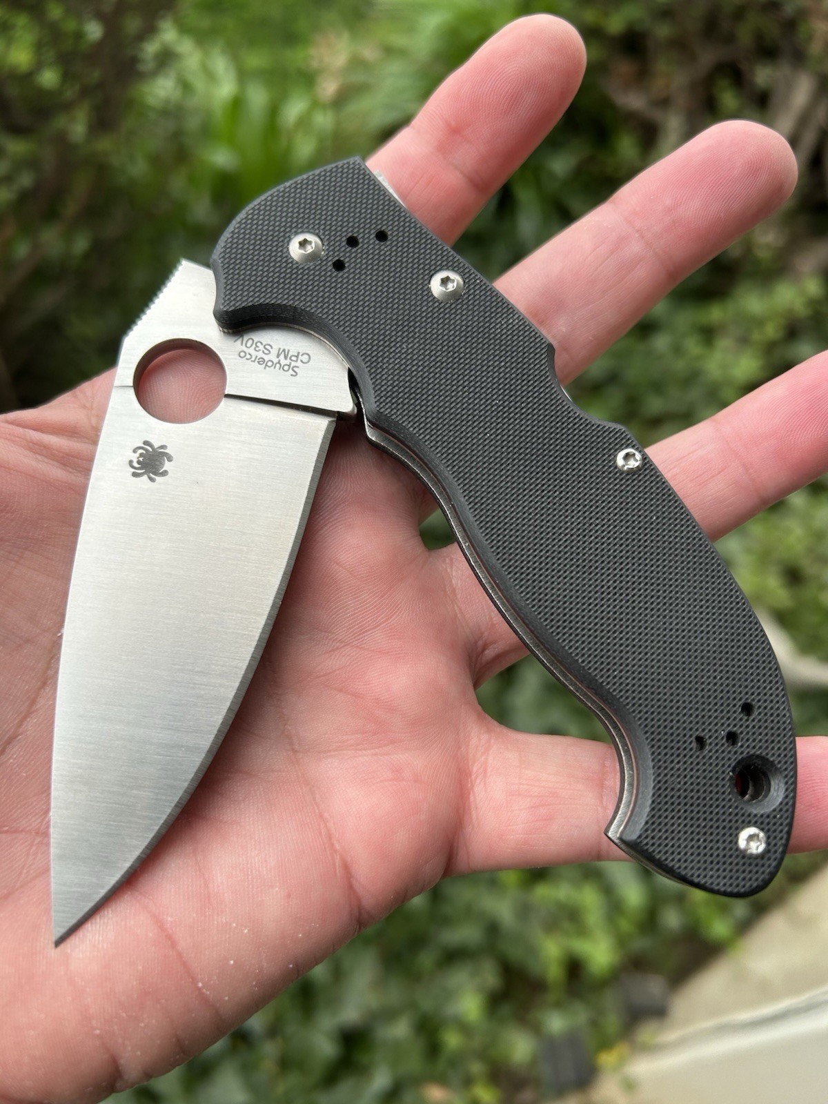 Rare Spyderco Full Sized Manix Lockback S30v Steel USA Black G10 A GEM