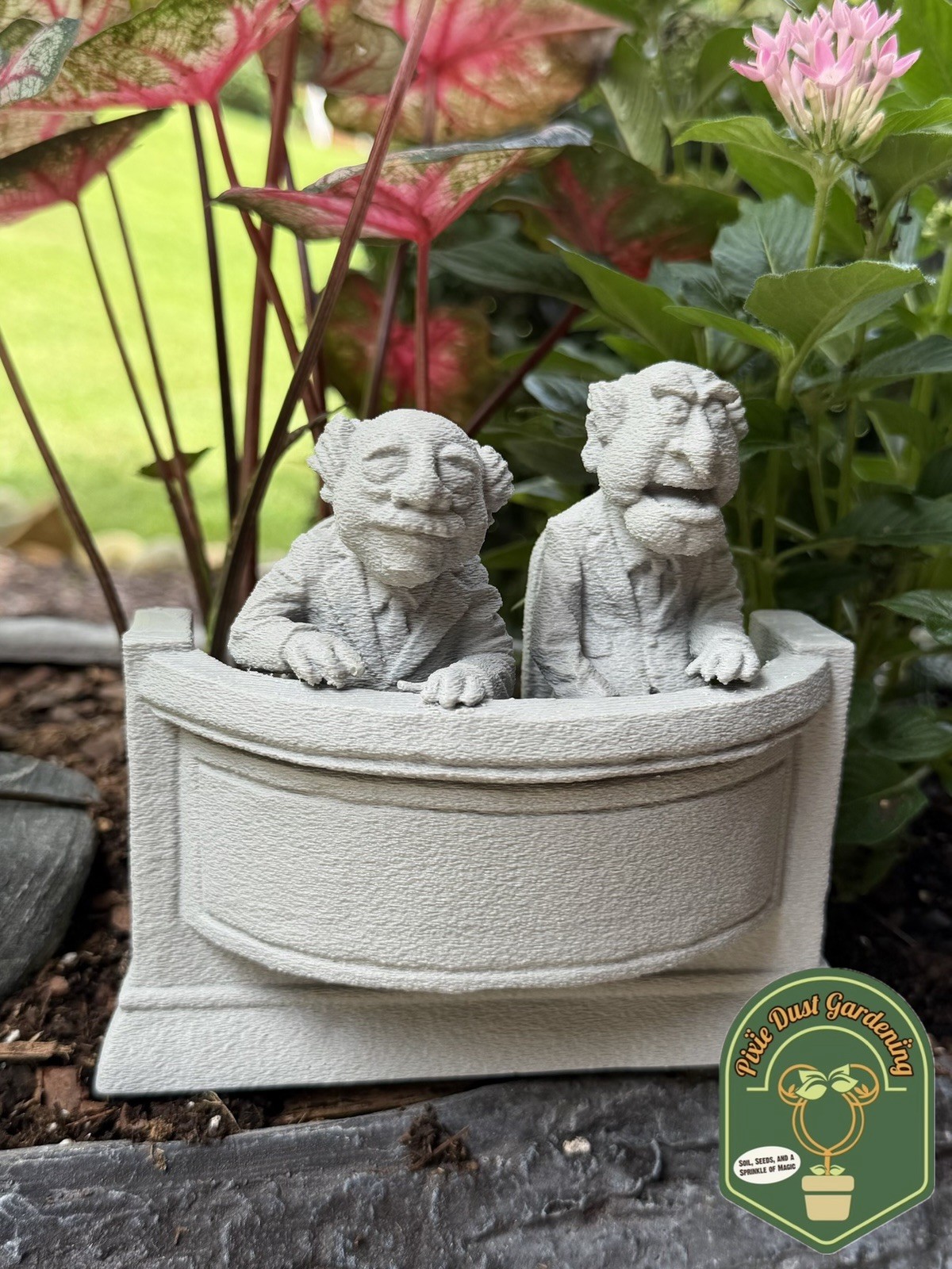 Statler And Waldorf Garden Statue - The Muppets 3d Show Disney Flower Men Gift