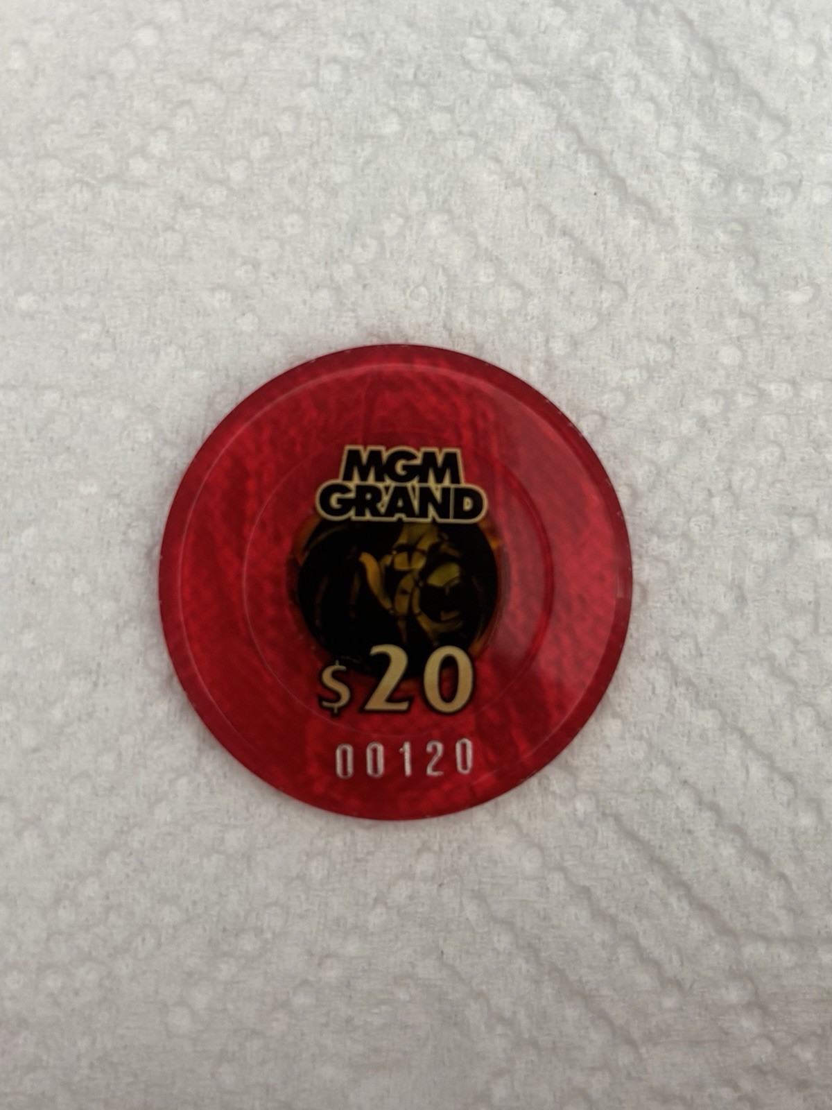 Super Rare $20 MGM Grand Roulette Jeton Casino Chip - Las Vegas