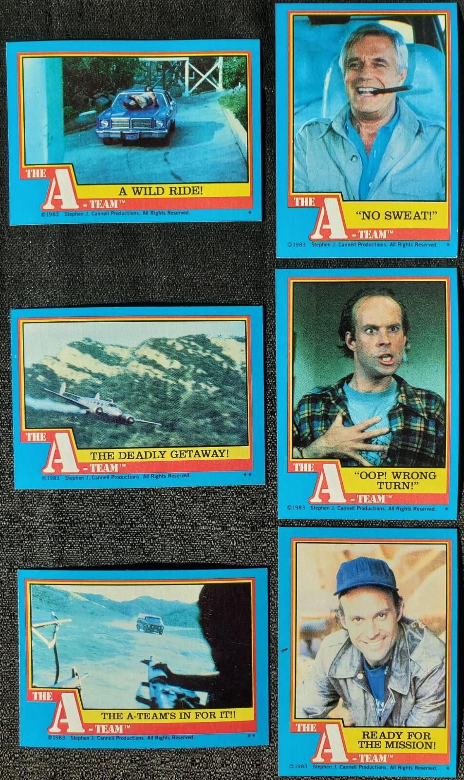 6x 1983 The A-Team Cannell Topps Card #3 11 30 39 40 55