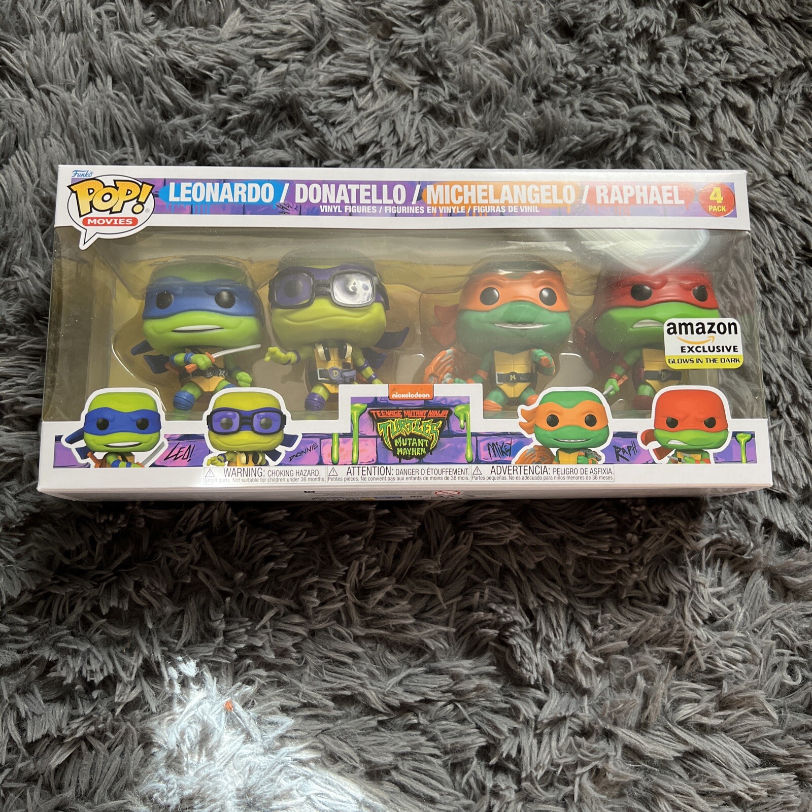 Funko Pop TMNT Mutant Mayhem Ninja Turtles 4 Pack GITD Glow IN HAND 🔥