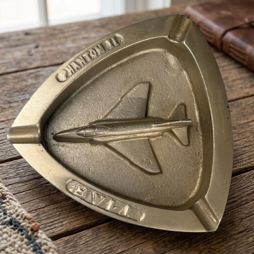 Vtg McDonnell Douglas F-4 Phantom II Military Airplane IIAF Aviation Ashtray